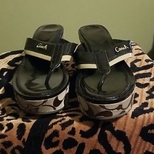 Coach Wedge Sandal-Never worn